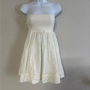 BDG Strapless Cream Dress